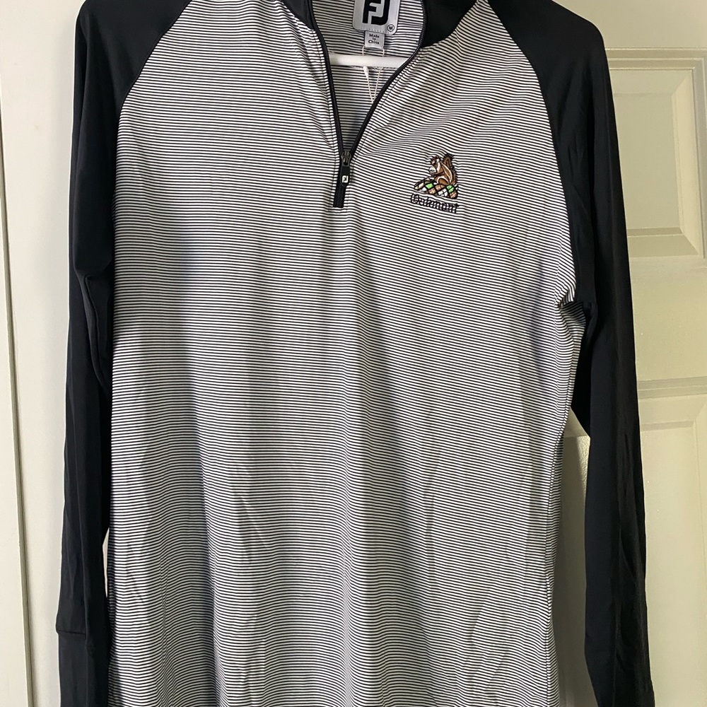 Oakmont Country Club Women’s 1/4 Zip FootJoy Black and White Women's Top Size M